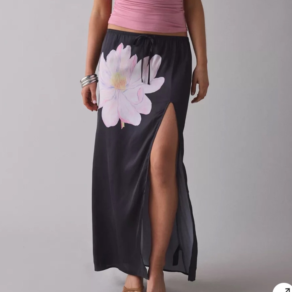 Kimchi Blue Satin Slip Maxi Skirt